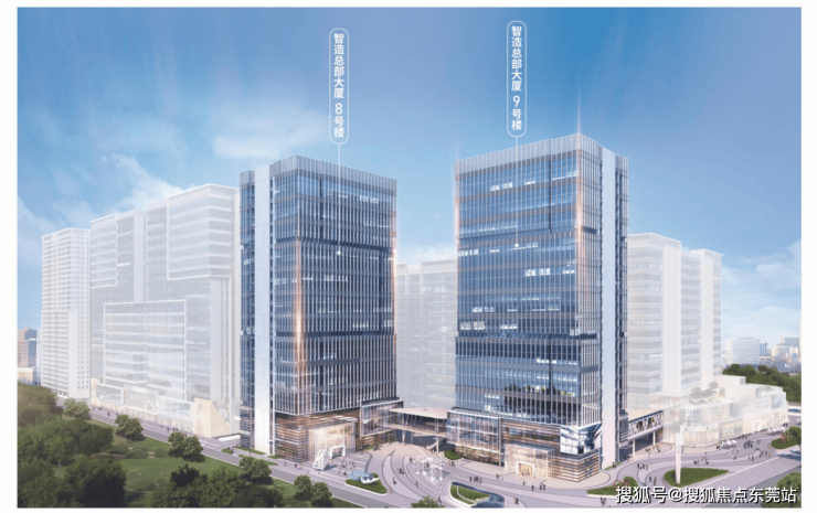 东莞长安厂房企业形象升级 天工智谷99米地标建筑中空玻璃幕墙设计(图5)
