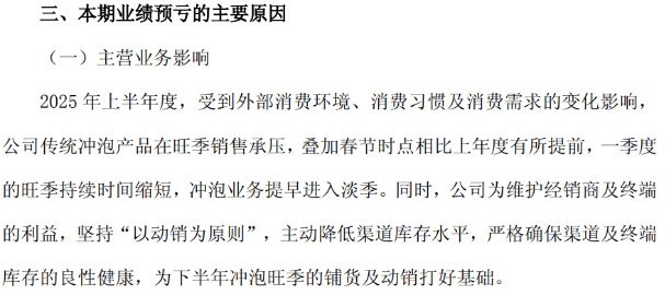 旺季遇冷！香飘飘冲泡业务颓势难逆上半年营收不振、预亏近亿元